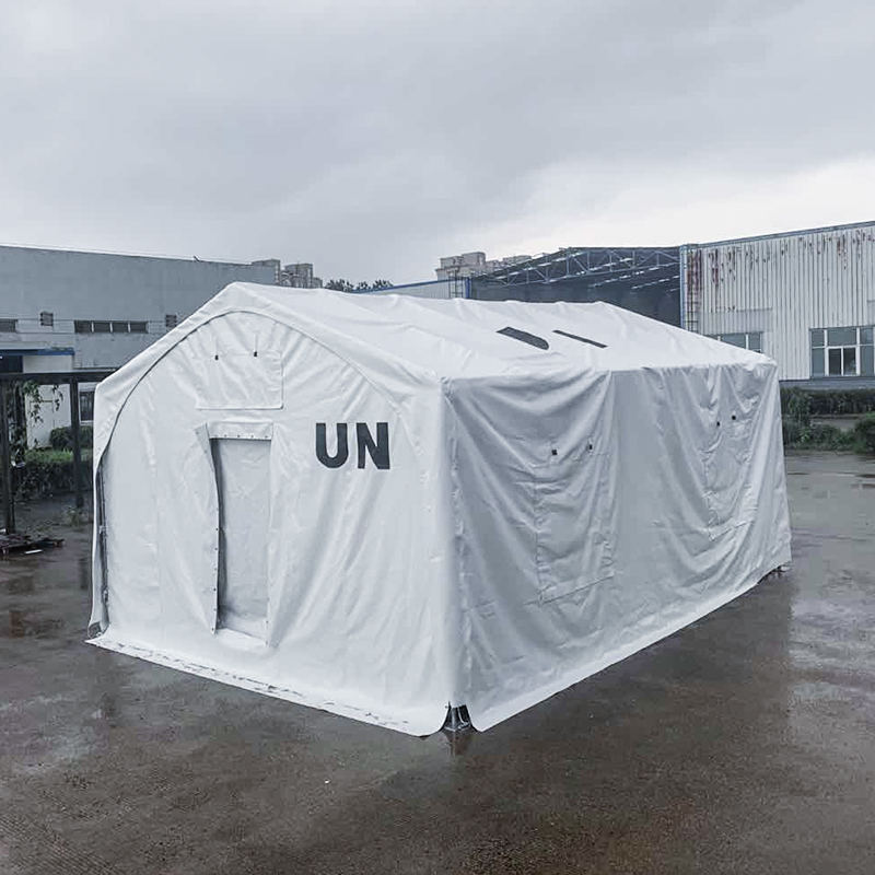 5x7m Loại lều cứu trợ cấu trúc khung thép có màng