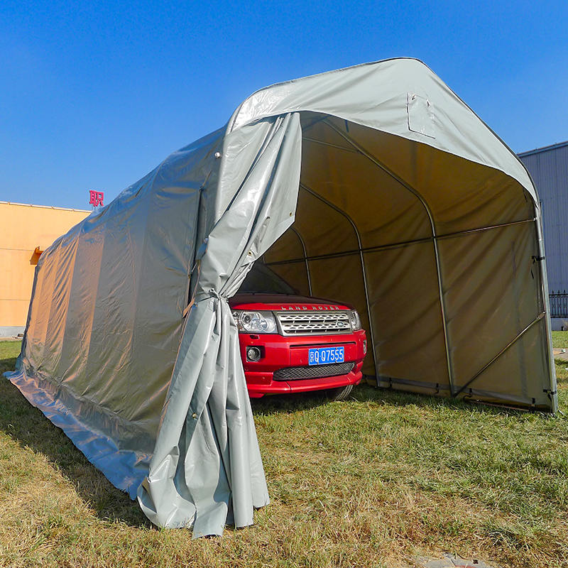 Mái che lưu trữ mái che ô tô ngoài trời bằng nhựa PVC màu xám 3,66x7,32m (12 