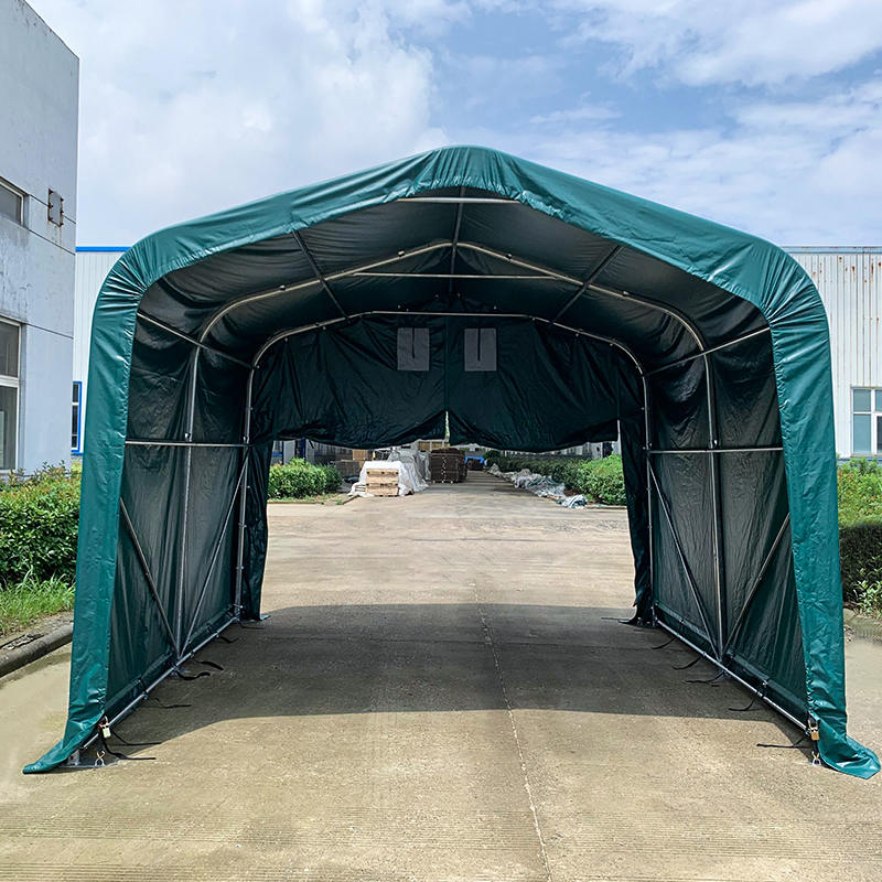 Nơi trú ẩn bóng râm đồng cỏ 4x4m-2,6m Kho lưu trữ ngoài trời hạng nặng Nhà kho Corral Shelter
