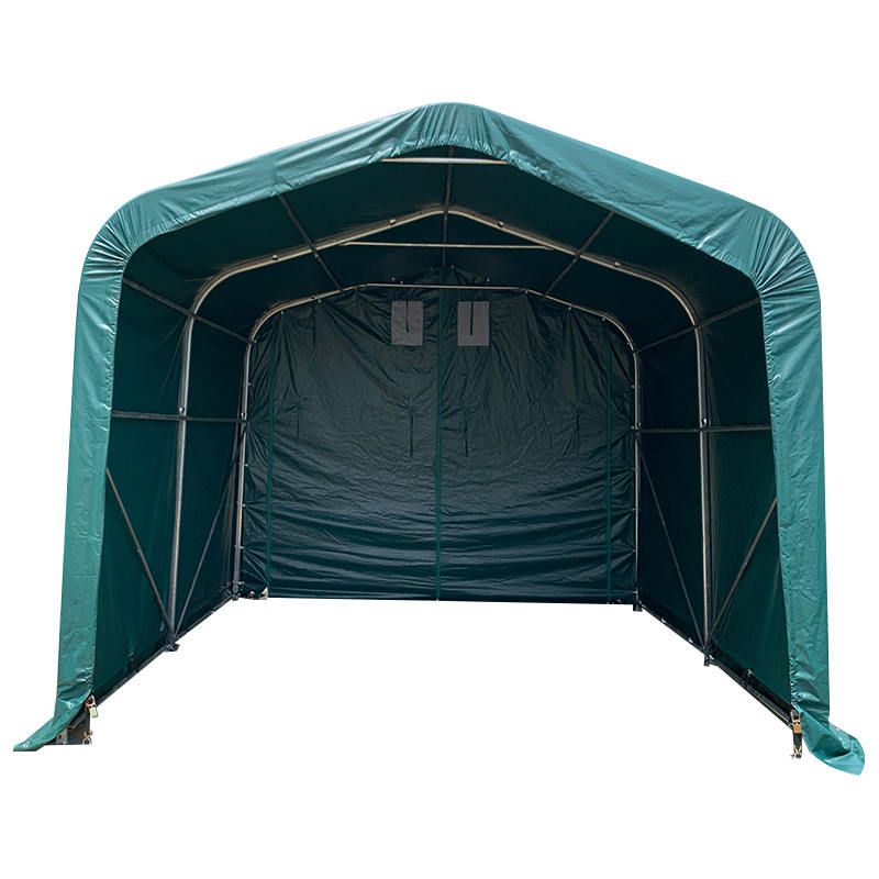 Nơi trú ẩn bóng râm đồng cỏ 4x4m-2,6m Kho lưu trữ ngoài trời hạng nặng Nhà kho Corral Shelter