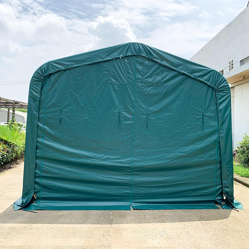 Nơi trú ẩn bóng râm đồng cỏ 4x4m-2,6m Kho lưu trữ ngoài trời hạng nặng Nhà kho Corral Shelter