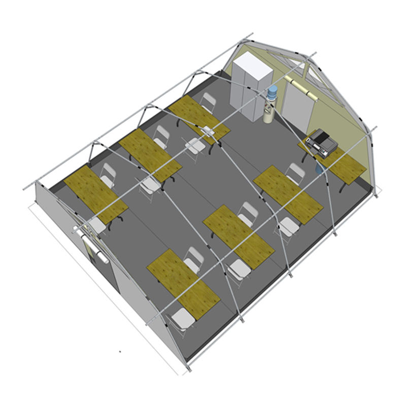 Lều trung tâm đa năng tiêu chuẩn 42m2 của UNICEF có mái che tích hợp/có thể tháo rời