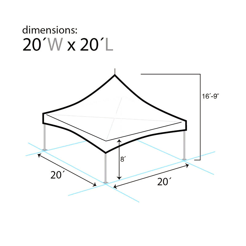 (6x6m) Lều tiệc đỉnh cao bằng nhôm Pinnacle 20
