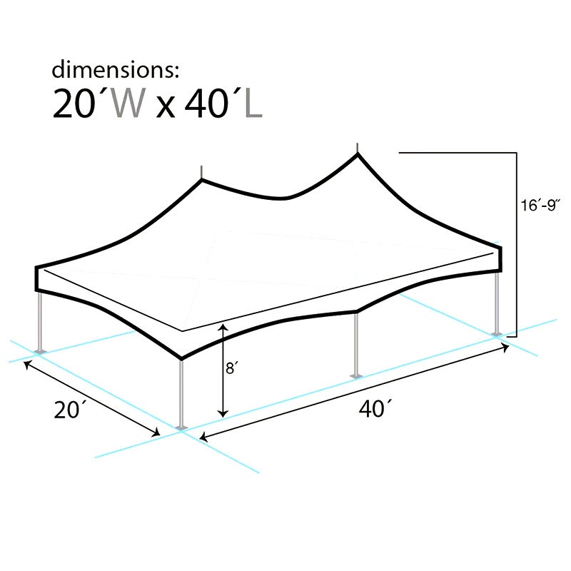 (6x12m) Lều cao điểm 20