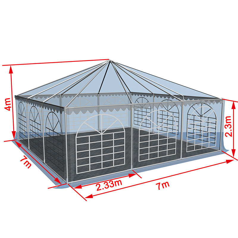 Lều di động Marquee chùa hạng nặng 7x7-2,3m