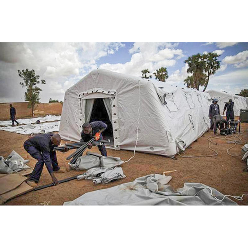 5,6x9,95m Nơi trú ẩn triển khai nhanh trung bình đa năng Lều bơm hơi áp suất thấp