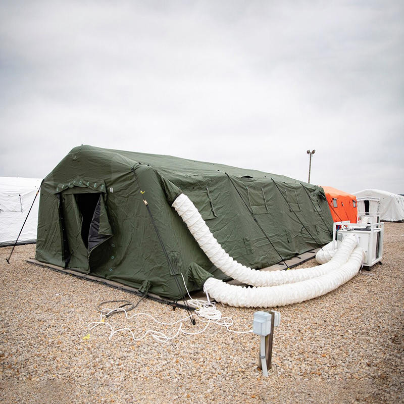 5,6x9,95m Nơi trú ẩn triển khai nhanh trung bình đa năng Lều bơm hơi áp suất thấp